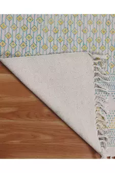 Handmade Cotton Kilim Boho Print Geometric Area Rug India Cotton Carpet