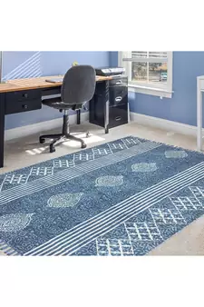 Indian Handmade Block Printed Cotton Durries Yoga Mat Outdoor Carpet