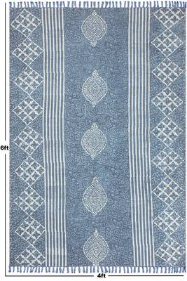 Indian Handmade Block Printed Cotton Durries Yoga Mat Outdoor Carpet 3