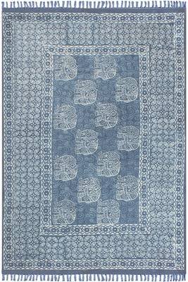 Indian Natural Dhurrie Handmade Pure Cotton Carpet Hand Block Print Kilim Rug 1