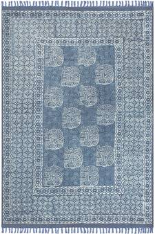 Indian Natural Dhurrie Handmade Pure Cotton Carpet Hand Block Print Kilim Rug