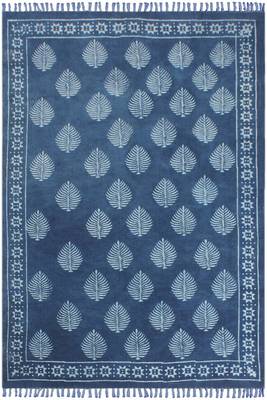 Living Room Cotton Kilim Rug Yoga Garden Carpet Hand Block Printed Dhurrie 1