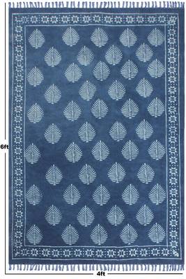 Living Room Cotton Kilim Rug Yoga Garden Carpet Hand Block Printed Dhurrie 3