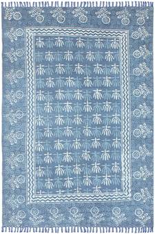 Home Decor Kilim Handmade Pure Cotton Carpet Hand Block Printed Dhurrie