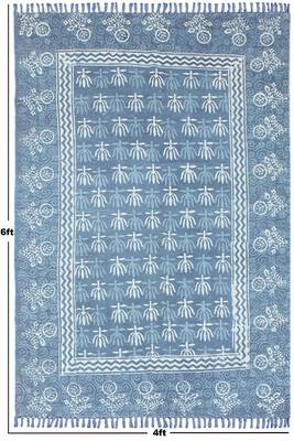 Home Decor Kilim Handmade Pure Cotton Carpet Hand Block Printed Dhurrie 3