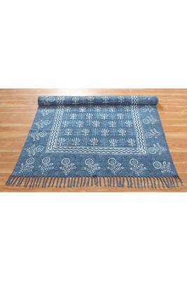 Home Decor Kilim Handmade Pure Cotton Carpet Hand Block Printed Dhurrie 4