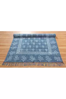 Home Decor Kilim Handmade Pure Cotton Carpet Hand Block Printed Dhurrie
