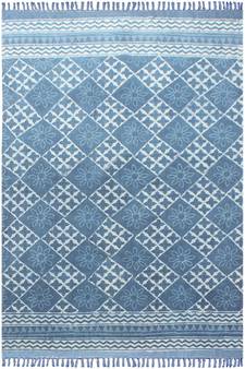 Indian Flat Weave Rug Hand Block Print Yoga Kilim Outdoor Area Dhurrie