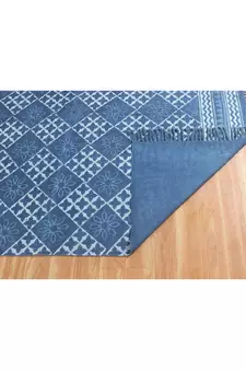 Indian Flat Weave Rug Hand Block Print Yoga Kilim Outdoor Area Dhurrie