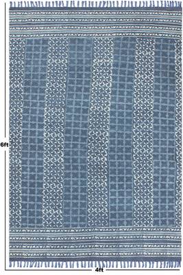 Handmade Pure Cotton Carpet Natural Color Printed Rug Indian Flat Weave Kilim Rug 3