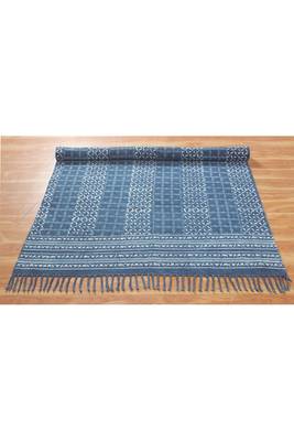 Handmade Pure Cotton Carpet Natural Color Printed Rug Indian Flat Weave Kilim Rug 4