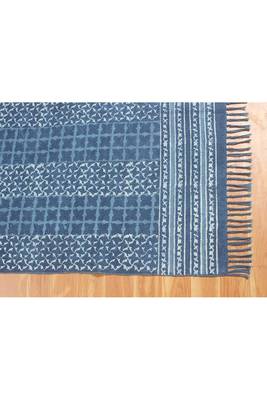 Handmade Pure Cotton Carpet Natural Color Printed Rug Indian Flat Weave Kilim Rug 5