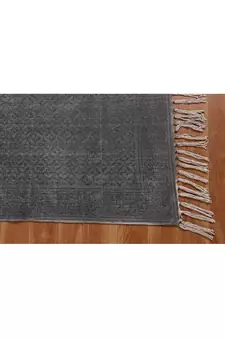 Geometric Area Carpet Indian Hand Block Print Dhurrie Natural Color Printed Rug