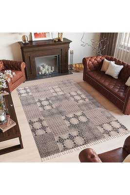 Indian Natural Rug Yoga Kilim Garden Area Carpet Hand Block Printed Dhurrie 2