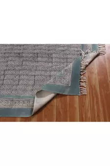 Flat Weave Area Dhurrie Indian Hand-Woven Rug Hand Block Print Kilim Yoga Carpet
