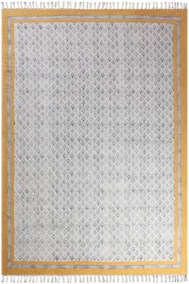 Natural Block Printed Rug Handmade Pure Cotton Carpet Indian Flat Weave Rug 1
