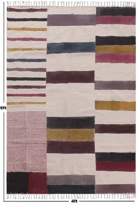 Hand Block Printed Dhurrie Home Decor Kilim Handmade Pure Cotton Carpet 3