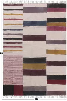 Hand Block Printed Dhurrie Home Decor Kilim Handmade Pure Cotton Carpet