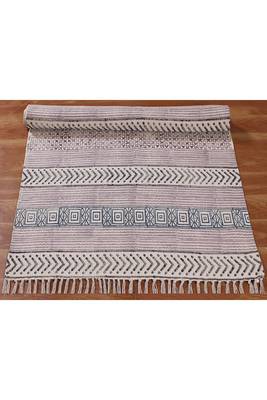 Flat Weave Rug Handmade Pure Cotton Carpet Floor Area Kilim Dhurrie 4