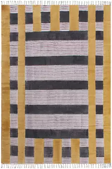 Hand Block Print Kilim Rug Handmade Pure Cotton Carpet Indian Natural Dhurrie