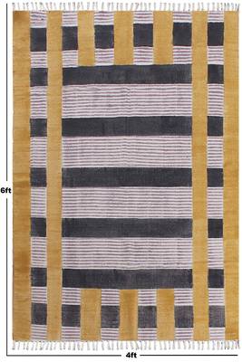 Hand Block Print Kilim Rug Handmade Pure Cotton Carpet Indian Natural Dhurrie 3