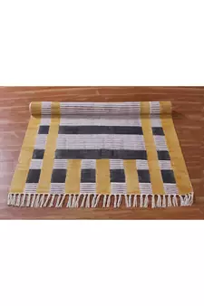 Hand Block Print Kilim Rug Handmade Pure Cotton Carpet Indian Natural Dhurrie