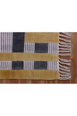 Hand Block Print Kilim Rug Handmade Pure Cotton Carpet Indian Natural Dhurrie 5