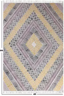 Flat Weave Kilim Dhurrie Geometric Handmade Pure Cotton Carpet Kitchen Rug