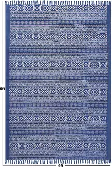 Outdoor Mat Kitchen Rugs Indian Hand Block Printed Cotton Durries Garden Area Rug