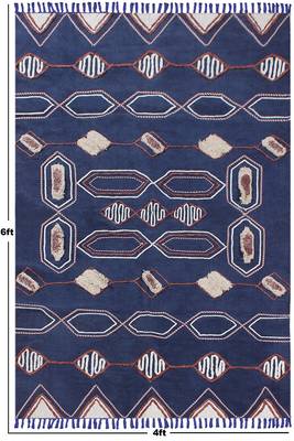 Kitchen Kilim Handmade India Cotton Carpet Eco Friendly Dhurrie Geometric Rug 3