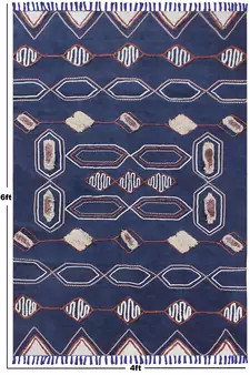 Kitchen Kilim Handmade India Cotton Carpet Eco Friendly Dhurrie Geometric Rug
