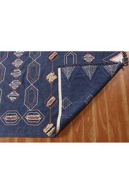 Kitchen Kilim Handmade India Cotton Carpet Eco Friendly Dhurrie Geometric Rug 5