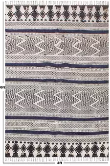 Bohemian Dining room rug Indian Handmade rug Cotton Area Rug Living room Rug