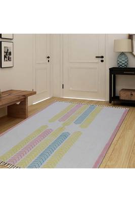 Kitchen Area Mat Study Room Rug Hand Block Printed Cotton Durries Yoga Rug 2
