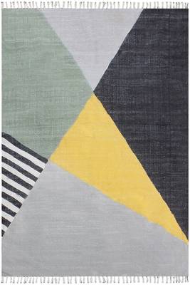 Outdoor Garden Yoga Mat Indian Handmade Cotton Rug Bohemian Geometric Carpet 1