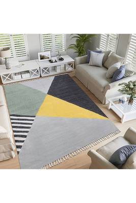 Outdoor Garden Yoga Mat Indian Handmade Cotton Rug Bohemian Geometric Carpet 2