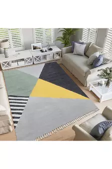 Outdoor Garden Yoga Mat Indian Handmade Cotton Rug Bohemian Geometric Carpet