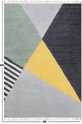 Outdoor Garden Yoga Mat Indian Handmade Cotton Rug Bohemian Geometric Carpet 3