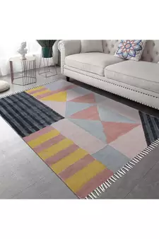 Indian Handmade Rug Cotton Area Rug Living Room Rug Bohemian Rug Dining Room Rug