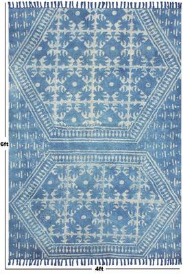 Hand Woven Carpet Natural Printed Rug Decorative Stone Washed Kilim 3