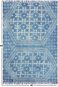 Hand Woven Carpet Natural Printed Rug Decorative Stone Washed Kilim