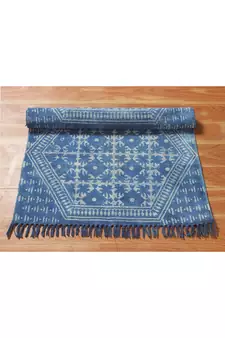 Hand Woven Carpet Natural Printed Rug Decorative Stone Washed Kilim