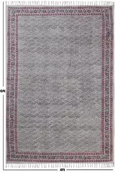 outdoor Yoga Kilim Hand Block Printed Dhurrie Garden Area Carpet Boho Rug