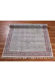 outdoor Yoga Kilim Hand Block Printed Dhurrie Garden Area Carpet Boho Rug