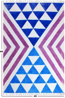 Playroom Area Carpet Pure Cotton Rugs Natural Durries Study Room Rugs