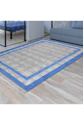 Yoga Mat Area Rug Hand Block Printed Cotton Durries Bohemian Carpets Outdoor Rug 2