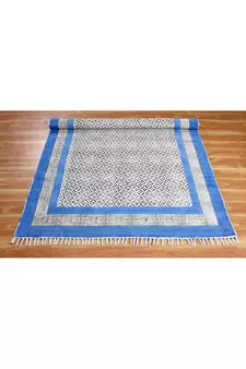Yoga Mat Area Rug Hand Block Printed Cotton Durries Bohemian Carpets Outdoor Rug