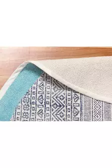 Flat Weave Area Rug Eco Friendly Dhurrie Handmade Cotton Carpet Geometric Kilim