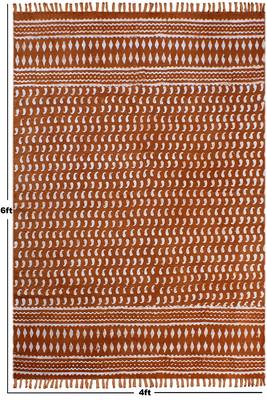 Geometric Cotton Rug Indian Traditional Carpet Vintage Look Kilim Handmade Dhurrie 3