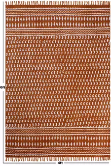 Geometric Cotton Rug Indian Traditional Carpet Vintage Look Kilim Handmade Dhurrie